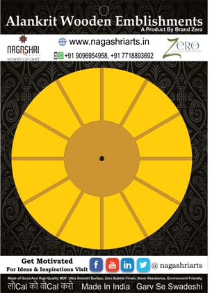 Brand Zero MDF Circular Paneled Clock Base- 12 Inches Diameter