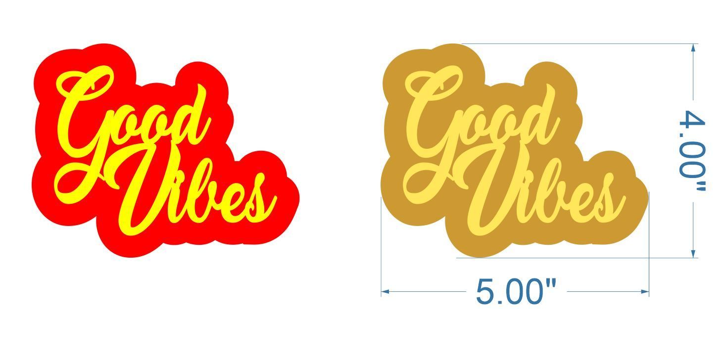 Brand Zero MDF Double Layered Quotes Fridge Magnet Design - Good Vibes