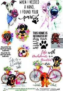 Brand Zero Pratibimb Transfer Sheets - BZPTS10013-Dog Love