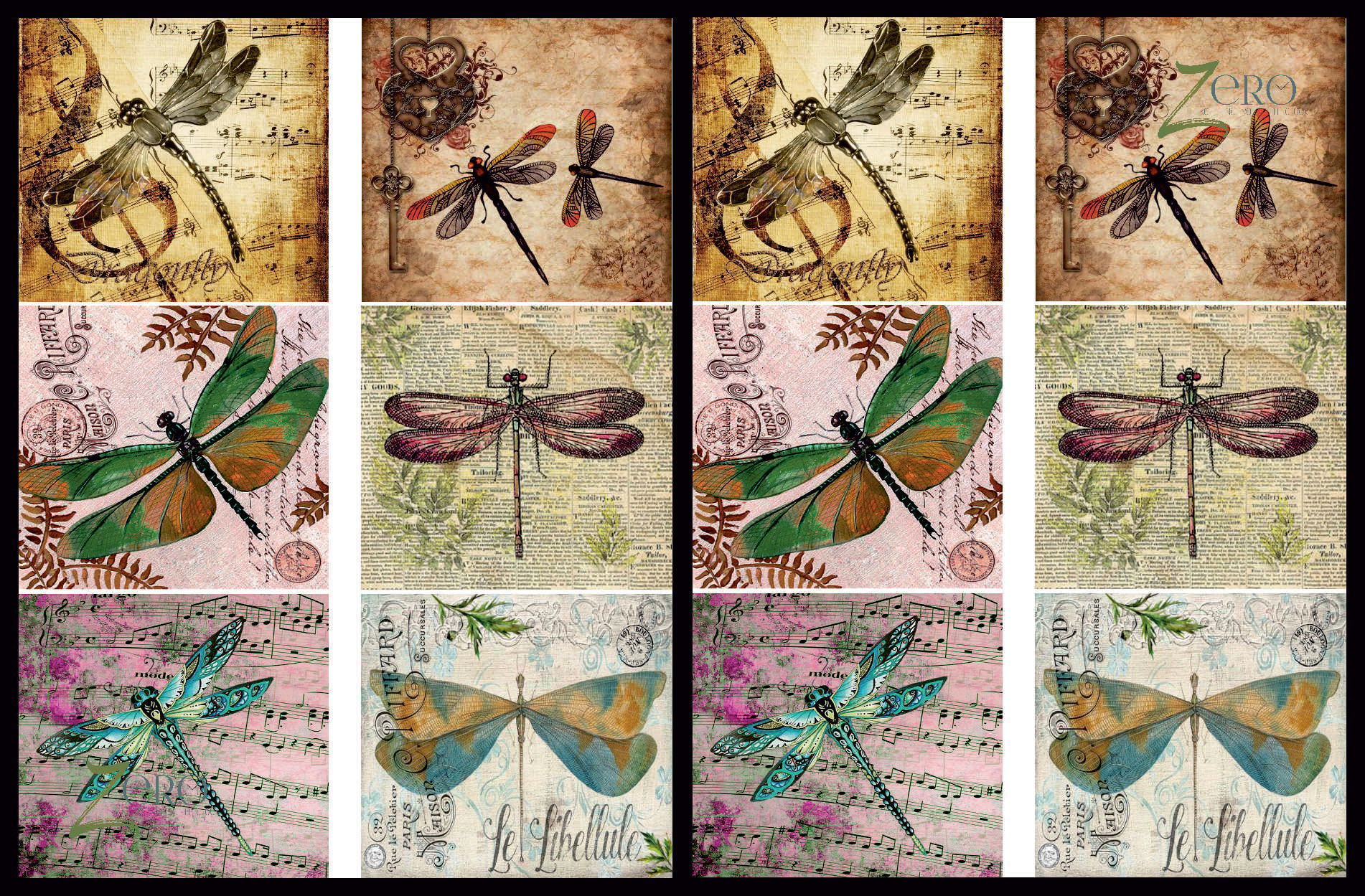 Brand Zero Luxury Speciality Decoupage Paper - Dragonflies