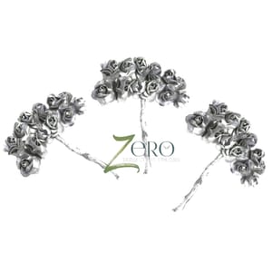 Bunch of 36 Pcs Hand Made Paper Flower - Silever Color