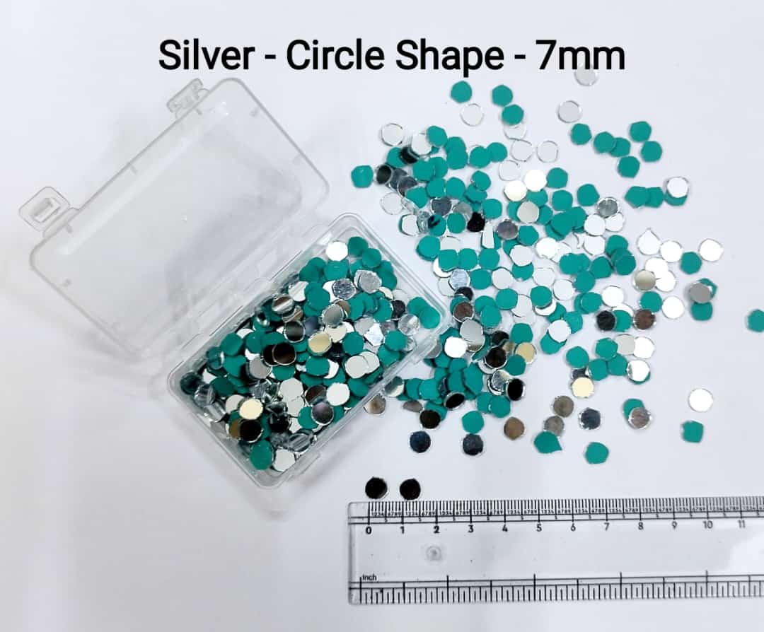 Silver Mirror Cutouts for Lippan Art - Circle Shape - 7mm - Select Your Quantity