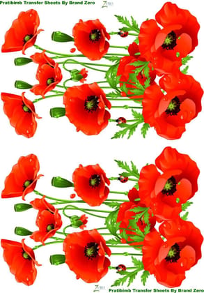 Brand Zero Pratibimb Transfer Sheets - Poppy Love 2