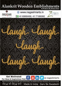 Brand Zero MDF Script Cutout Laugh 2 - Pack of 5 Pcs - Size: 2.0 Inches by 1.0 Inches And 2.5 mm Thick Brand Zero MDF Script Cutout Laugh 2 - Pack of 5 Pcs - Size: 2.0 Inches by 1.0 Inches And 2.5 mm Thick