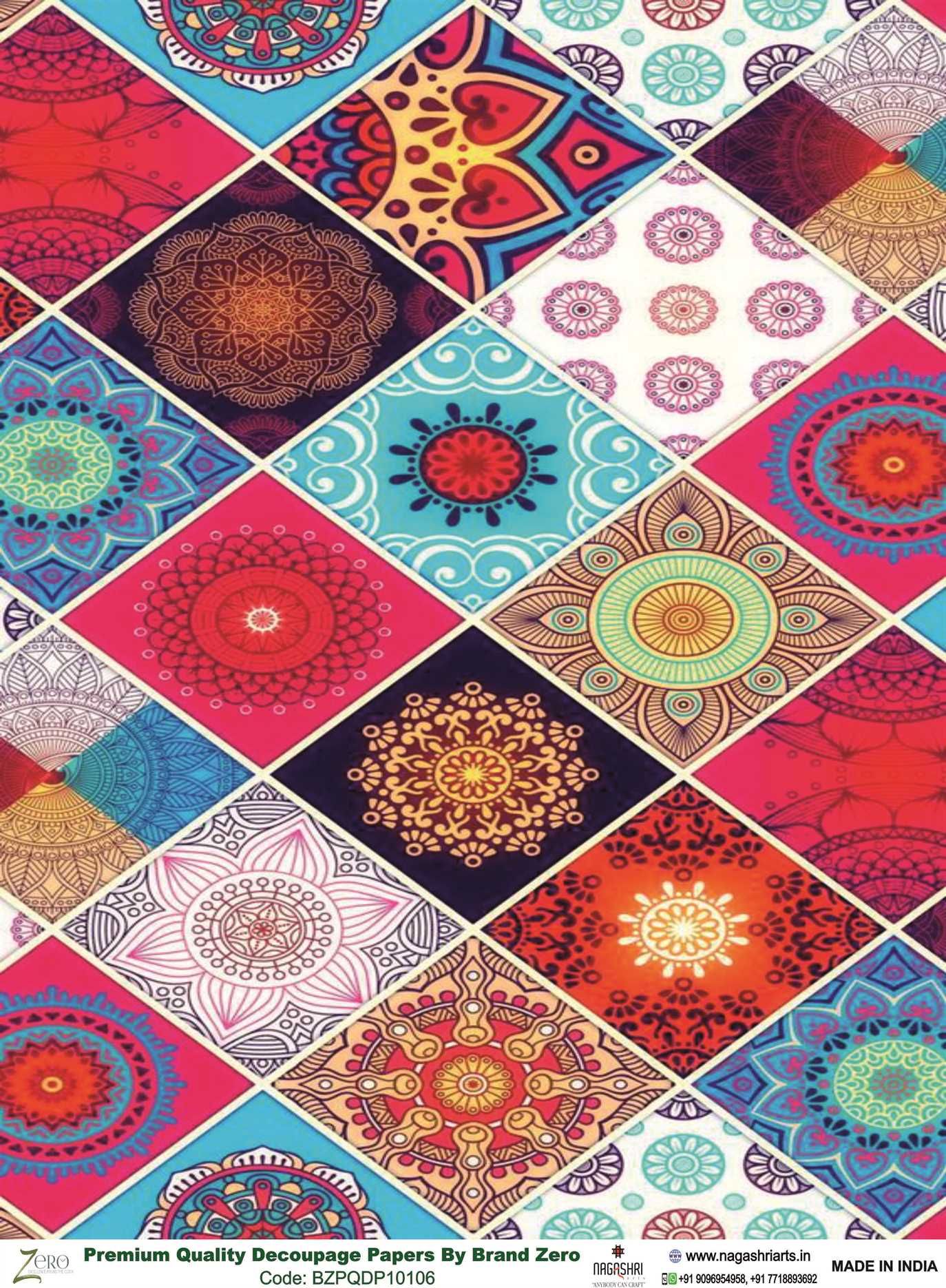 Brand Zero Premium Quality Decoupage Paper Pack of Two - Design Code: BZPQDP10106