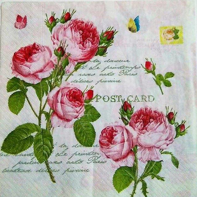 Decoupage Napkin / Tissue papers -  33cm by 33cm - Flora