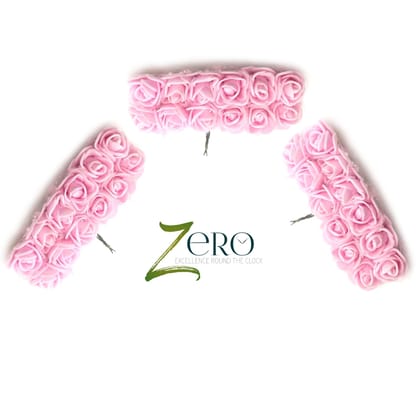 Bunch of 36 Pcs Hand Made Foam Flower Small - Light Pink Color