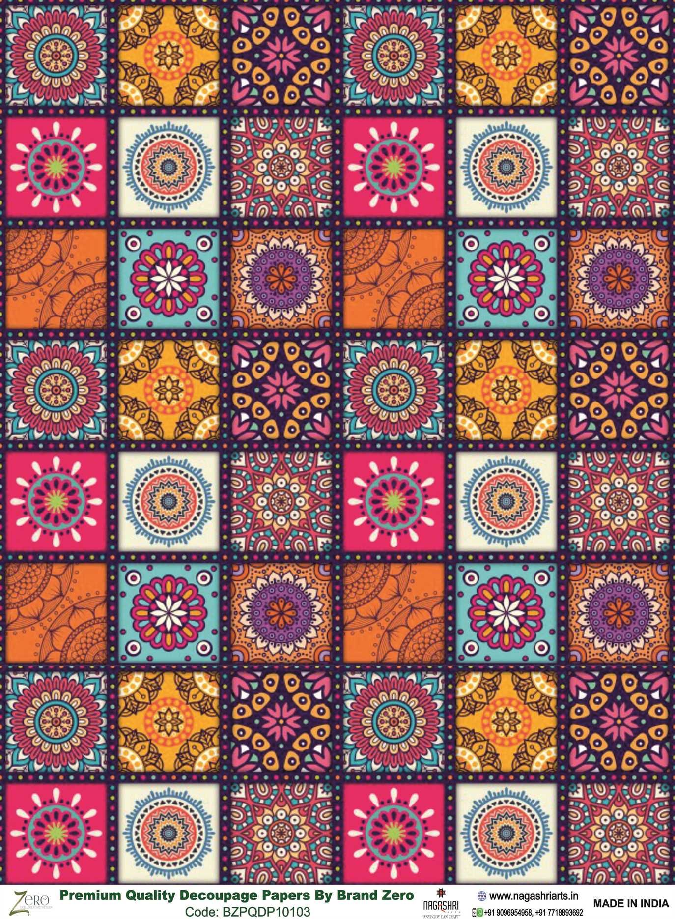 Brand Zero Premium Quality Decoupage Paper Pack of Two - Design Code: BZPQDP10103