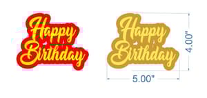 Brand Zero MDF Double Layered Quotes Fridge Magnet Design - Happy Birthday