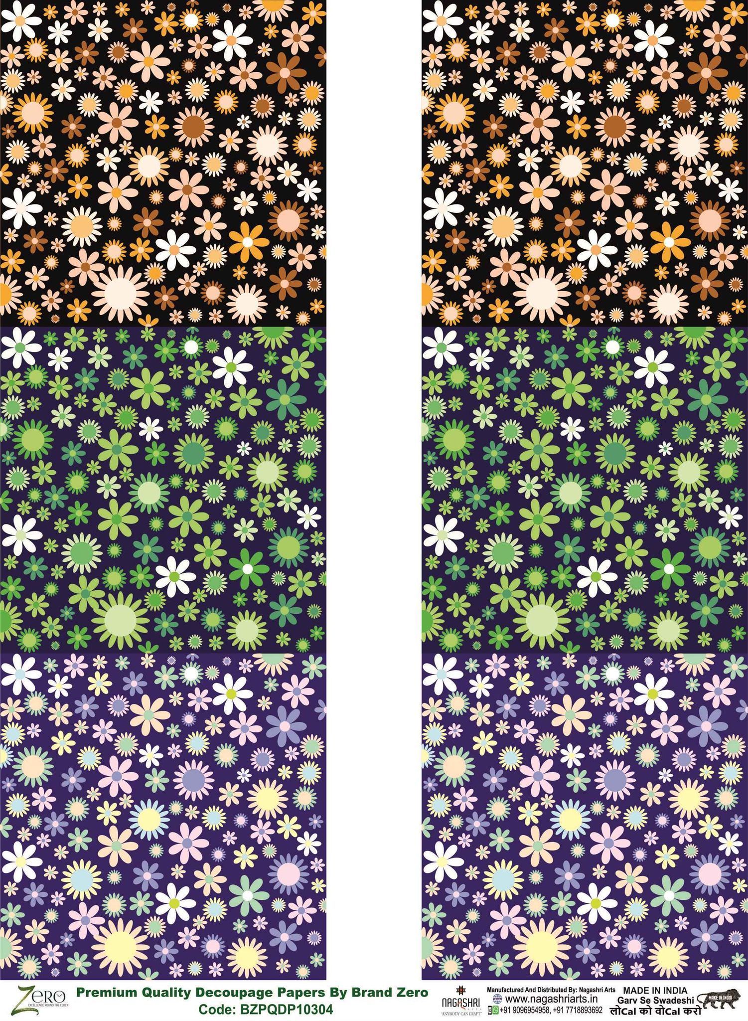 Brand Zero Premium Quality Decoupage Paper Pack of Two - Design Code: BZPQDP10304