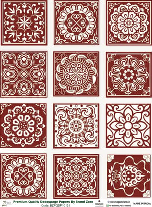 Brand Zero Premium Quality Decoupage Paper Pack of Two - Design Code: BZPQDP10131