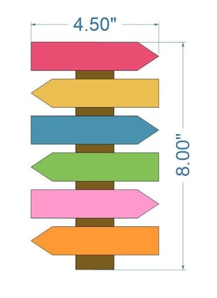 Brand Zero MDF 6 Arrow Plank Wall Hanging Base Design 1 - Size: 8.0 Inches by 4.5 Inches And 4.0 mm Thick