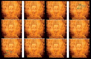 Brand Zero Luxury Speciality Decoupage Paper- Buddha Face Bright Brown Tiles