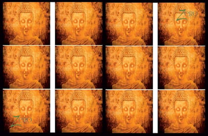 Brand Zero Luxury Speciality Decoupage Paper- Buddha Face Bright Brown Tiles