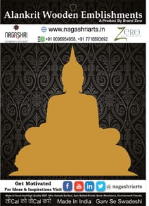 Brand Zero MDF Emblishment Meditation Buddha Design 6 - Select Your Preference Of Size & Thickness