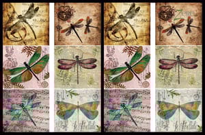 Brand Zero Luxury Speciality Decoupage Paper - Dragonflies