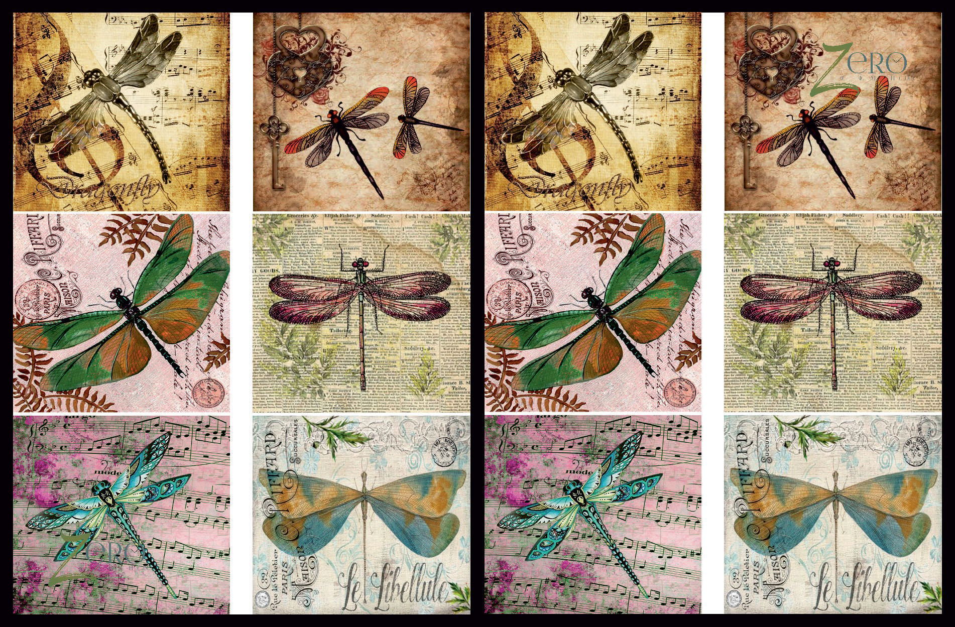 Brand Zero Luxury Speciality Decoupage Paper - Dragonflies