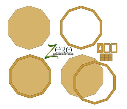 Brand Zero MDF Plate With Rim - Decagon Shape - Select Your Preference Of Size & Thickness Brand Zero MDF Plate With Rim - Decagon Shape - Select Your Preference Of Size & Thickness