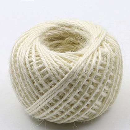 Jute Twine String 50 Meter Roll - White Color 3 Ply - 2mm Diameter Jute Twine String 50 Meter Roll - White Color 3 Ply - 2mm Diameter