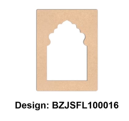 Brand Zero Plain MDF Diy Jharokha Base - Single Frame Layer - Design BZJSFL10016 - Select Your Preference Of Size & Thickness