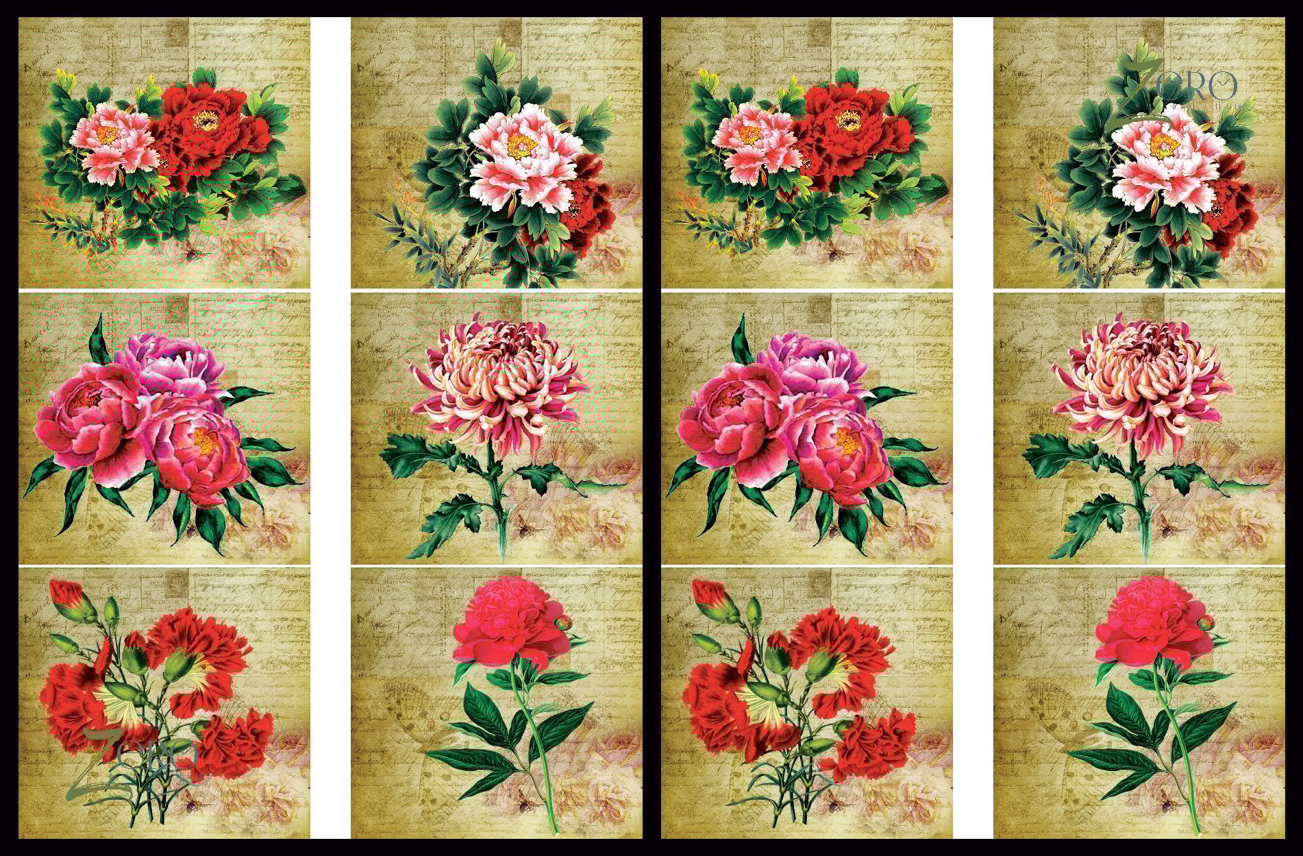 Brand Zero Luxury Speciality Decoupage Paper - Floral Feast