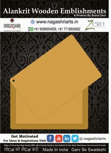 Brand Zero MDF Rectangle Sharp Shagun Envelope - 5.5 Inches By 3.5 Inches
