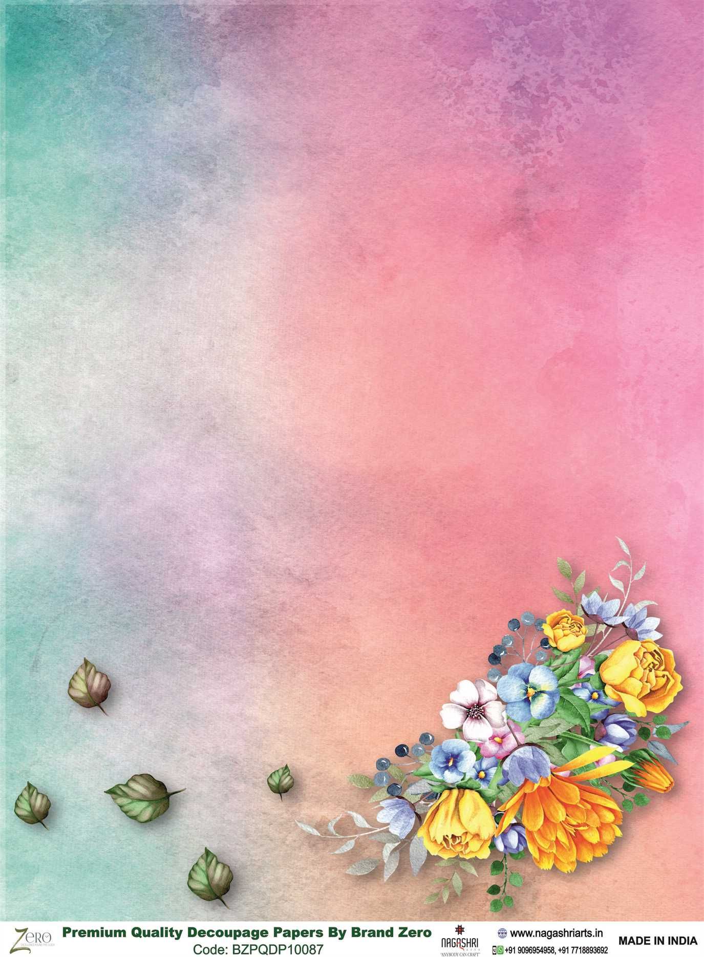 Brand Zero Premium Quality Decoupage Paper Pack of Two - Design Code: BZPQDP10087