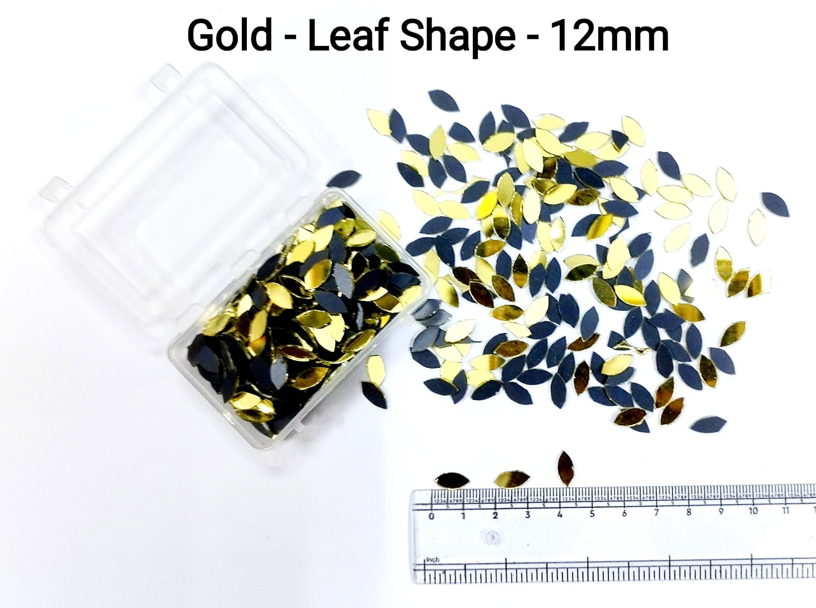 Gold Mirror Cutouts for Lippan Art - Leaf / Eye Shape - 12mm - Select Your Quantity