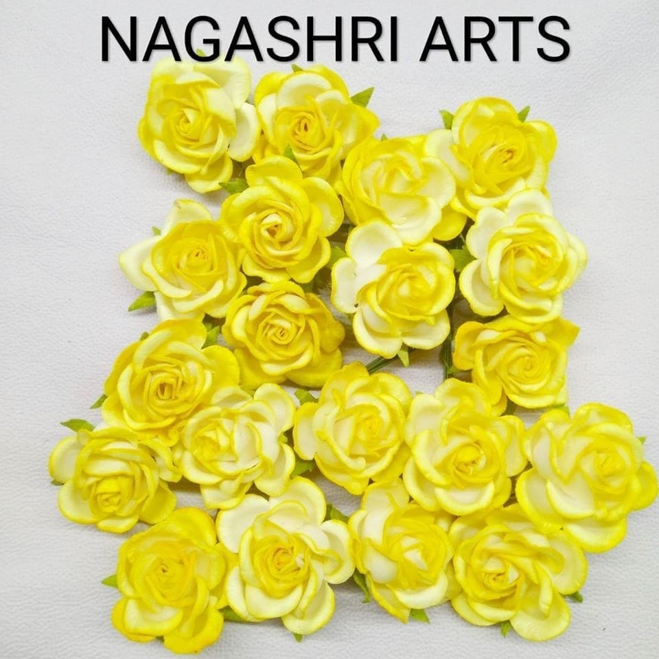 Brand Zero Mullburry flowers - Yellow  Colour -  Pack of 5 pcs