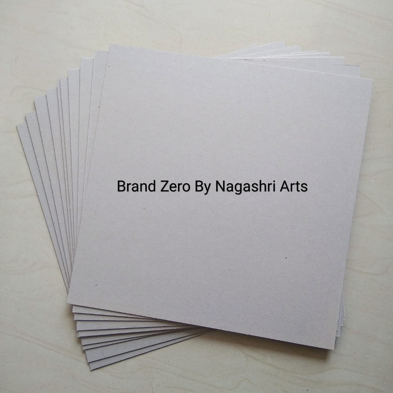 Brand Zero 900 Gsm Gray Chip Board - 12 By 12 Inches Pack of 10 -  Gray Color