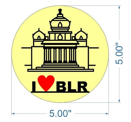 Brand Zero MDF Double Layered Fridge Magnet Design - I LOVE BANGALORE