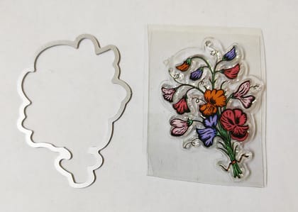 Combo Of Clear Stamps Imported And Die- Rosa