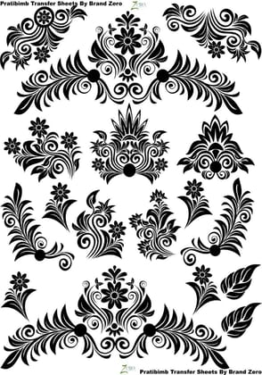 Brand Zero Pratibimb Transfer Sheets - Swirly Floral
