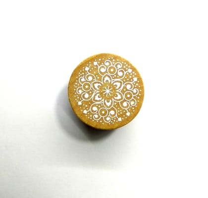 Wooden Block Stamp Round - Design 1