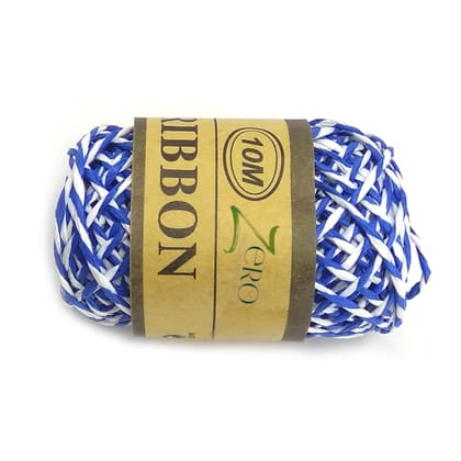 Double Color Paper Twine String 10 Meter Roll - Blue White 2 Ply - 2mm Diameter