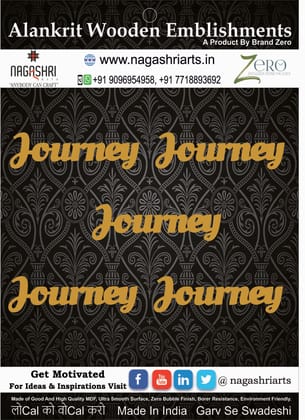 Brand Zero MDF Script Cutout Journey 1 - Pack of 5 Pcs - Size: 2.0 Inches by 0.7 Inches And 2.5 mm Thick Brand Zero MDF Script Cutout Journey 1 - Pack of 5 Pcs - Size: 2.0 Inches by 0.7 Inches And 2.5 mm Thick