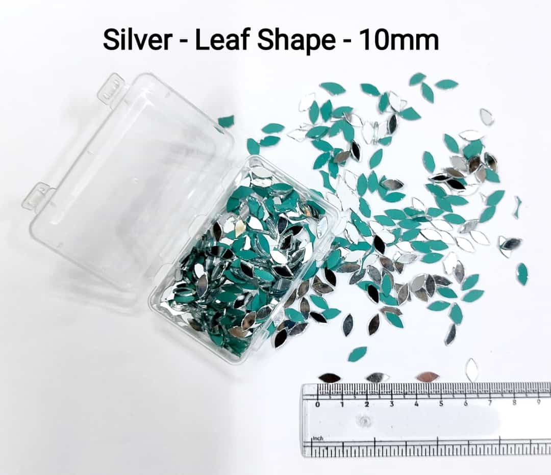 Silver Mirror Cutouts for Lippan Art - Leaf / Eye Shape - 10mm - Select Your Quantity