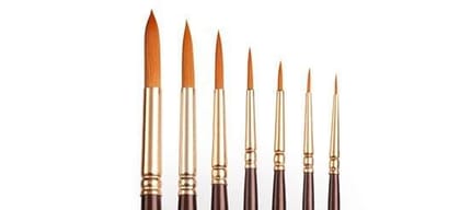 Camlin Synthetic Gold Hair Round Brushes (series 66) Set of 7