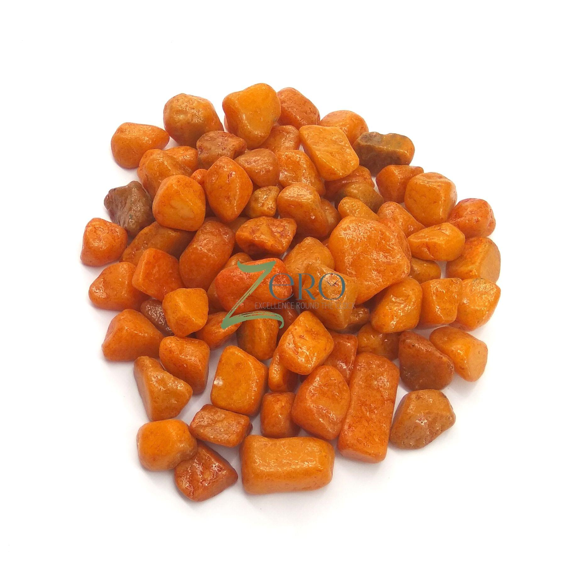 Brand Zero - Tangerine Color Pebbles Glossy Stones - 200 Gms