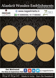 Brand Zero Circle Coaster - 3.8 Inches Diameter - Pack of 6 Pcs