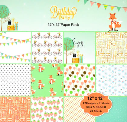 Birthday Party Paper Pack 12 by 12