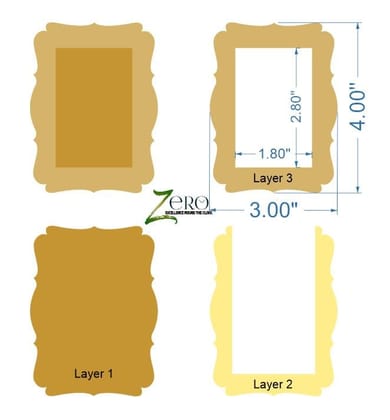 Brand Zero MDF Photo Frame Design 4 - 3 Inches By 4 Inches