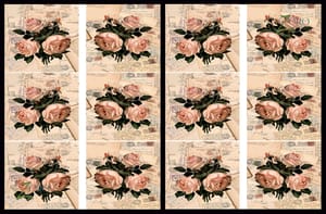Brand Zero Luxury Speciality Decoupage Paper- Messenger Roses  Tiles