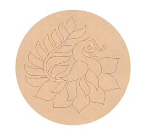 Brand Zero Pre Marked MDF Base - Peacock Right Facing Design 1 - Select Your Preference Of Size & Thickness