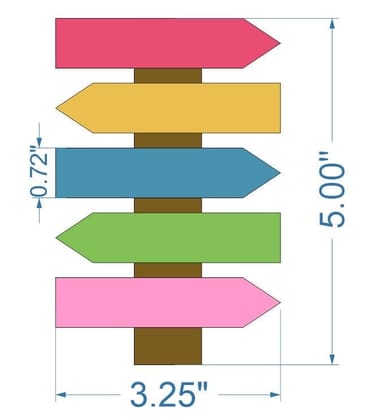 Brand Zero MDF 5 Arrow Plank Fridge Magnet Base Design 2 - Size: 5.0 Inches by 3.25 Inches And 4.0 mm Thick