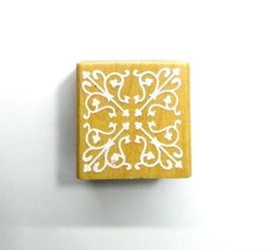 Wooden Block Stamp Square - Design 11