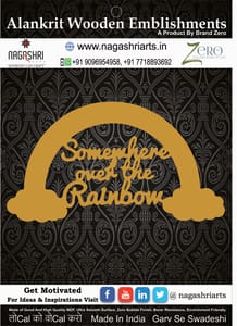 Brand Zero MDF Embellishment Somewhere Over The Rainbow - Size: 4.0 Inches by 2.3 Inches And 2.5 mm Thick