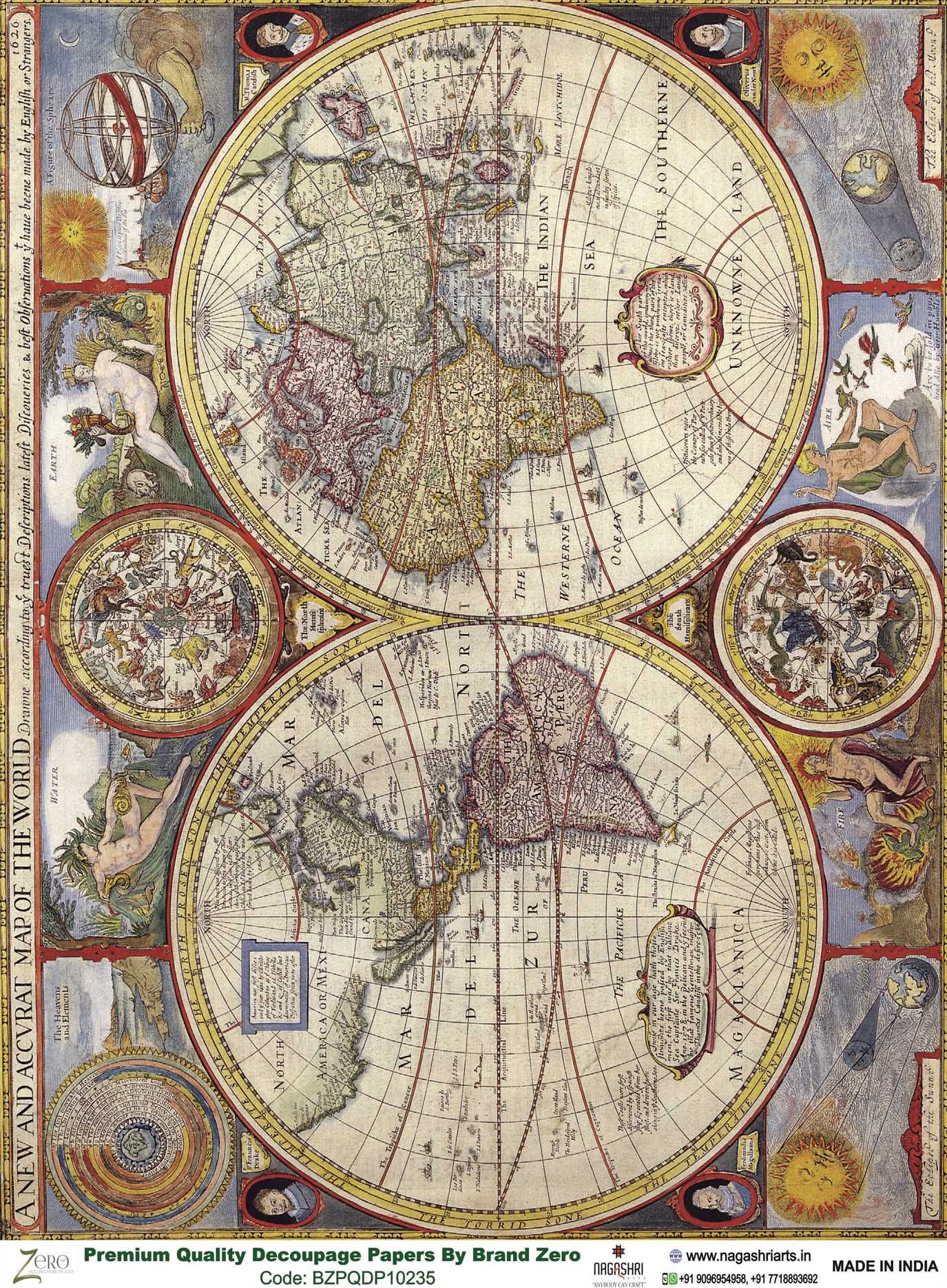 Brand Zero Premium Quality Decoupage Paper Pack of Two - Design Code: BZPQDP10235