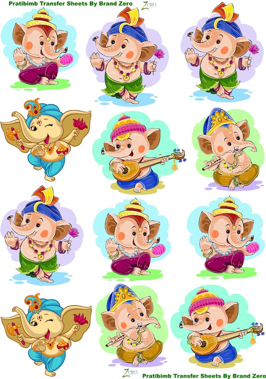 Brand Zero Pratibimb Transfer Sheets - Bal Ganesha