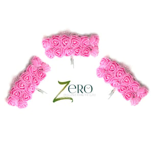 Bunch of 36 Pcs Hand Made Foam Flower Small - Pink Color